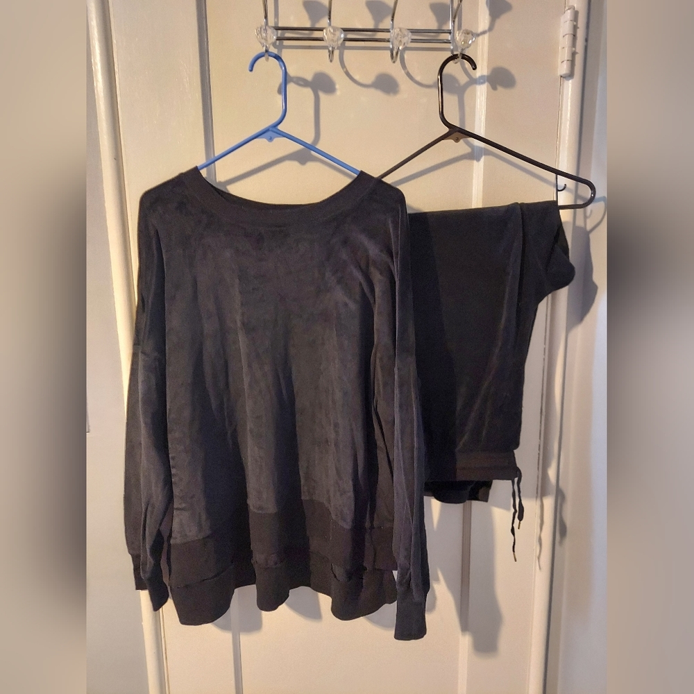 Black velour outfit